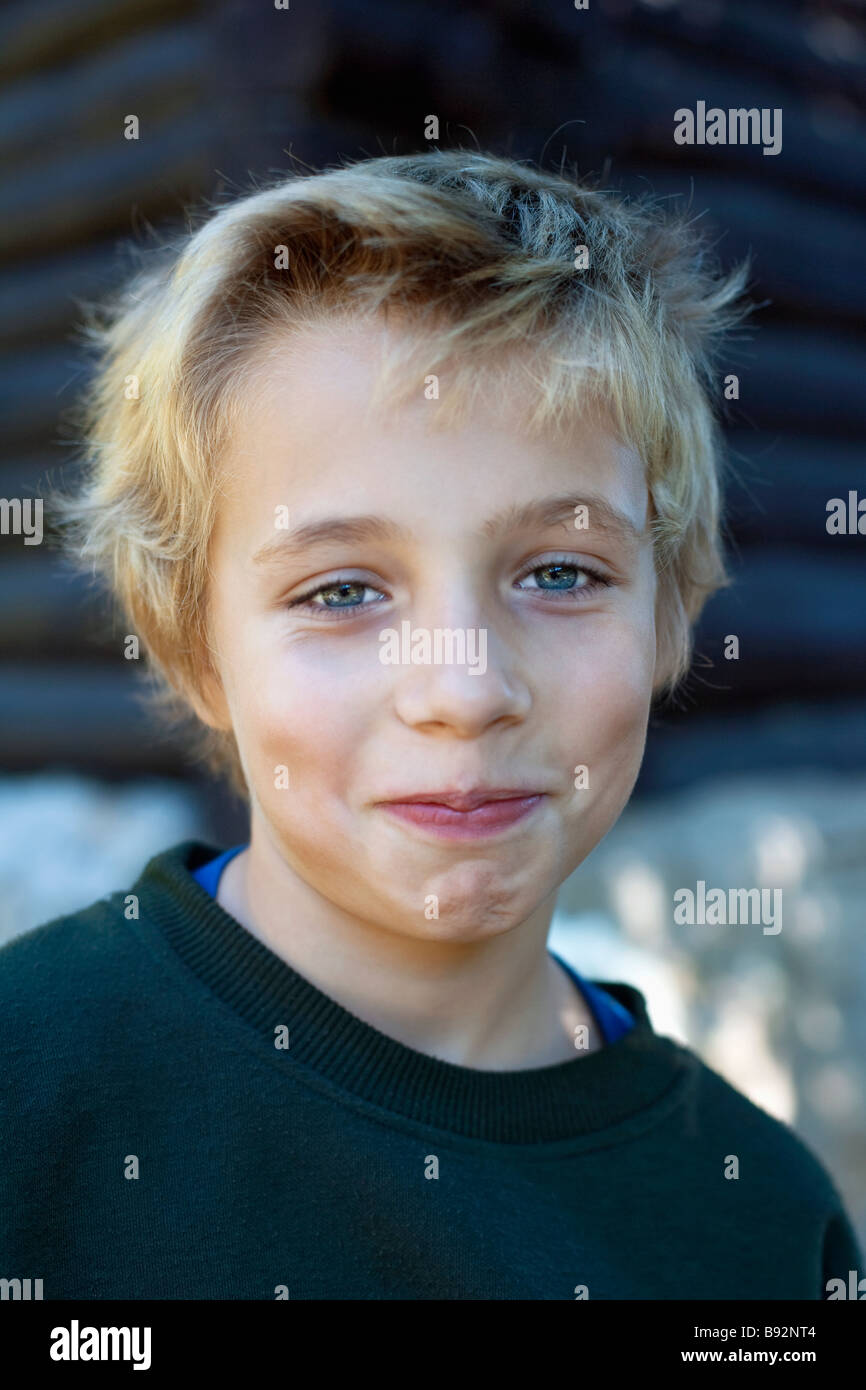 PORTRAIT OF 10 YEARS OLD BOY Stock Photo