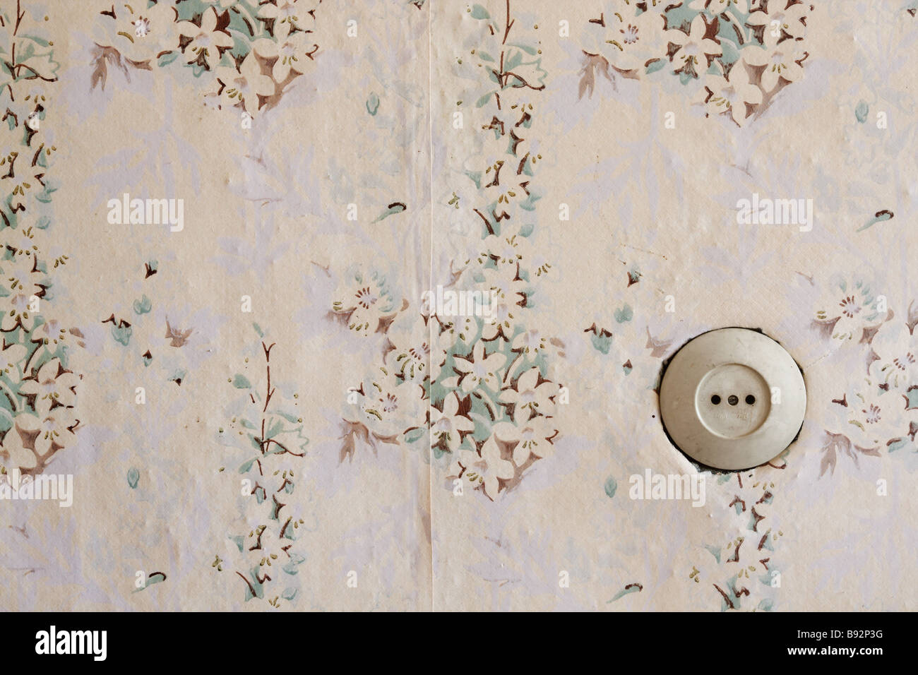Wallpaper with the electrical outlet Stock Photo Alamy