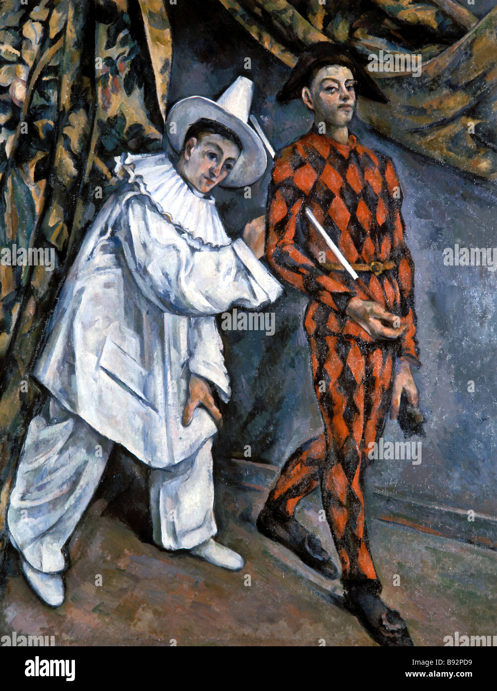 Paul Cezanne 1839 1906 Pierrot and Harlequin Oil on canvas 1888 Pushkin Museum of Fine Arts Moscow Stock Photo
