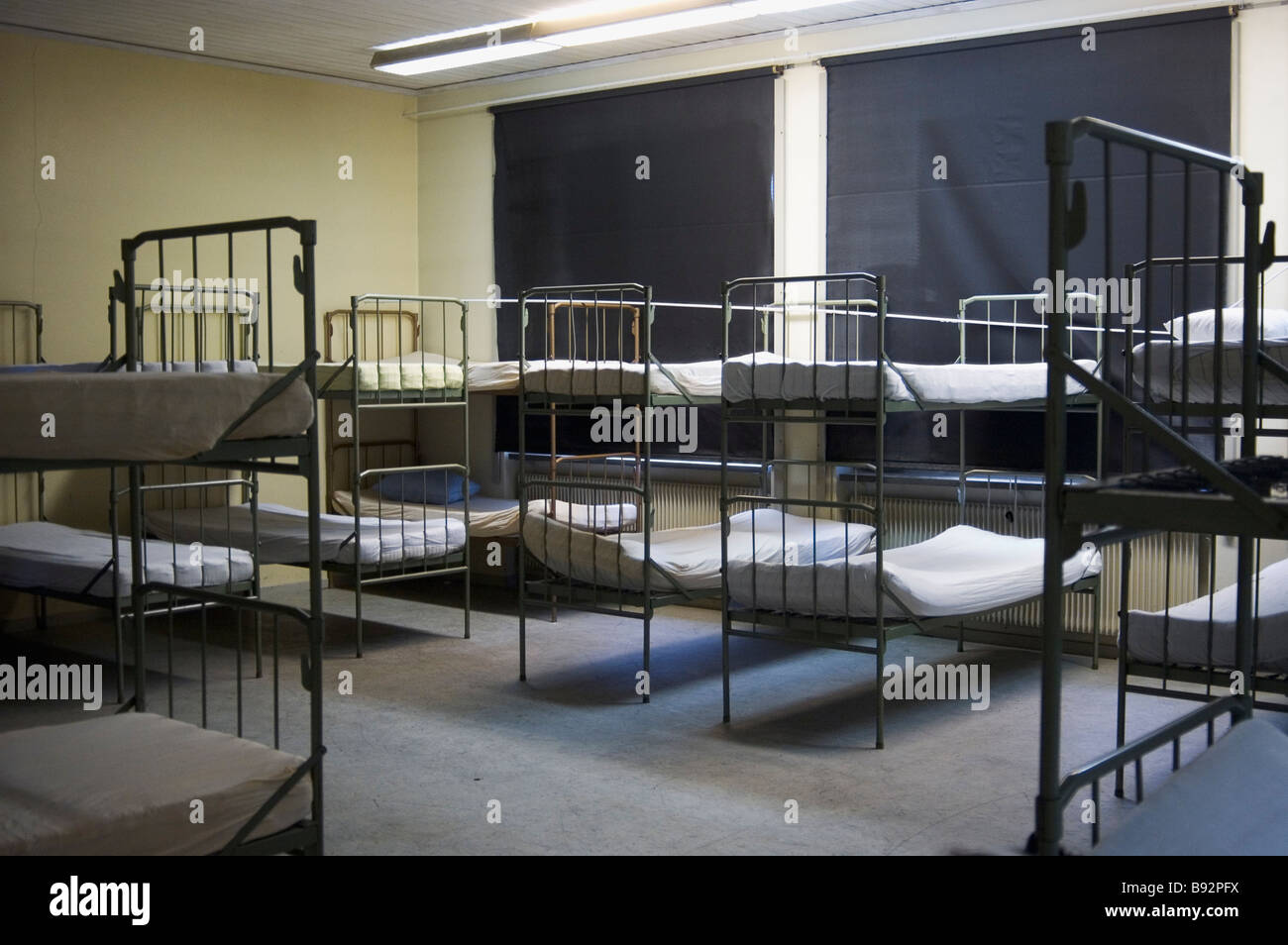 bunkbeds in an old school Stock Photo