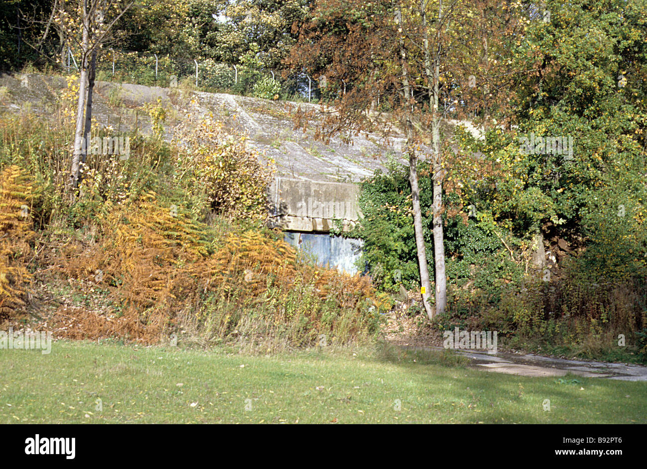 Brooklands Motor-racing circuit near Weybridge, Surrey, portal to tunnel beneath track. Stock Photo