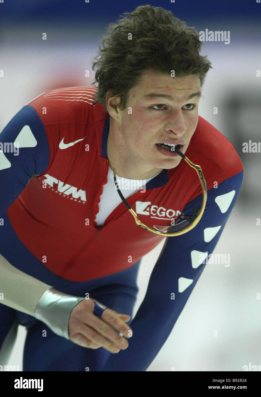 Sven Kramer the Netherlands is the winner in the 500 meters and 5000
