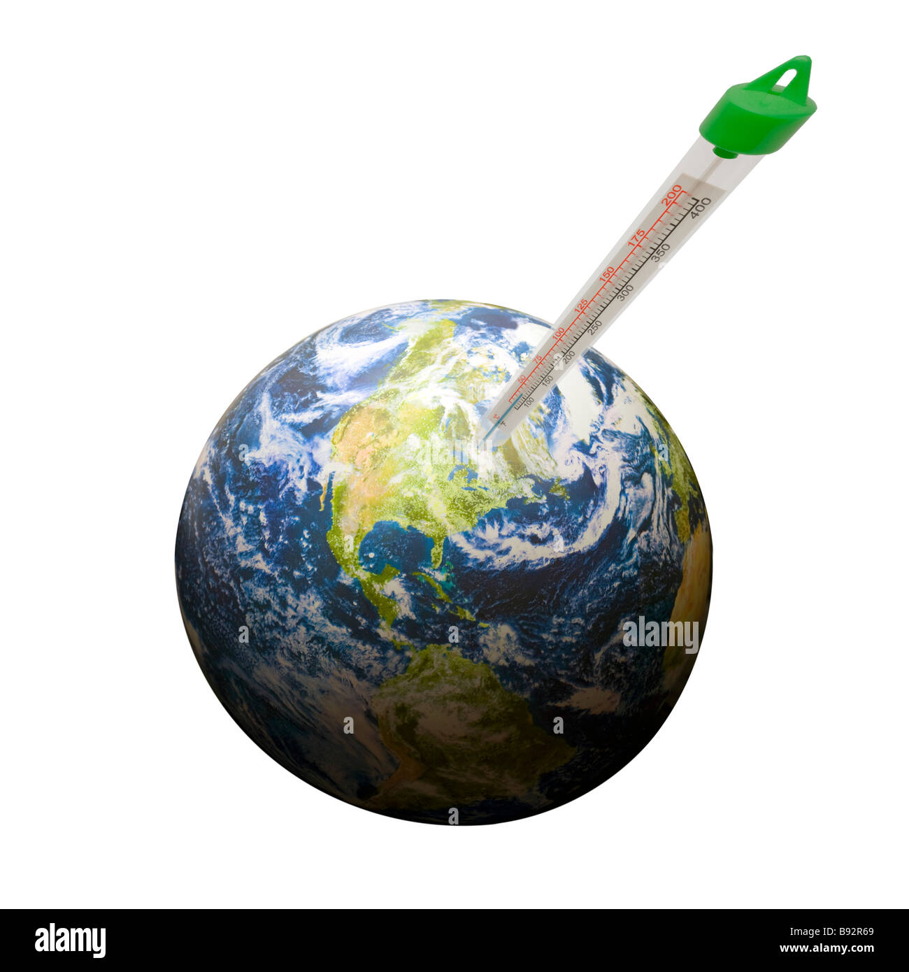 World planet earth with thermometer Royalty Free Vector