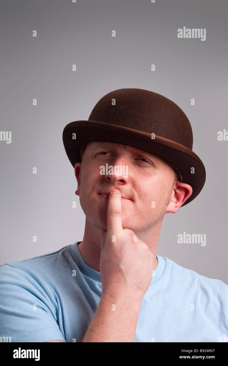 Man male bowler hat hi-res stock photography and images - Alamy