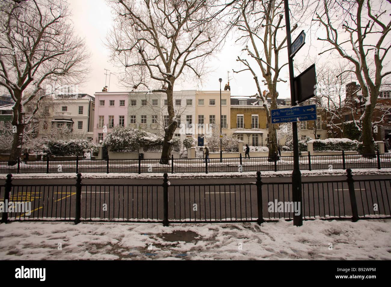 winter scenes kensington london Stock Photo