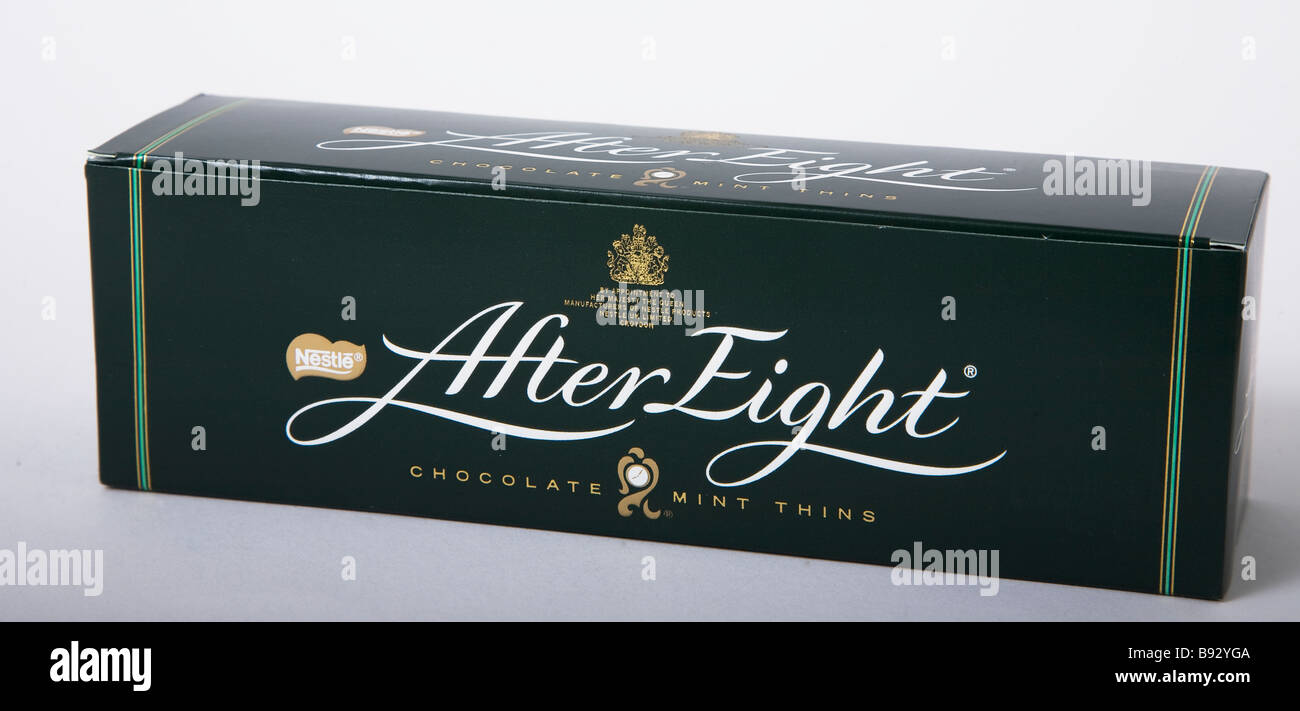 after eight dinner mints chocolate chocolates Stock Photo