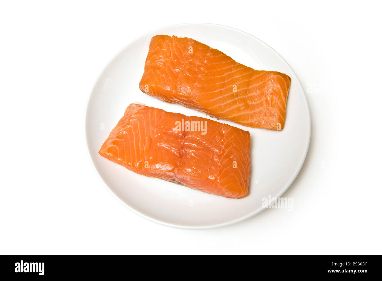 Smoked salmon fillets Stock Photo