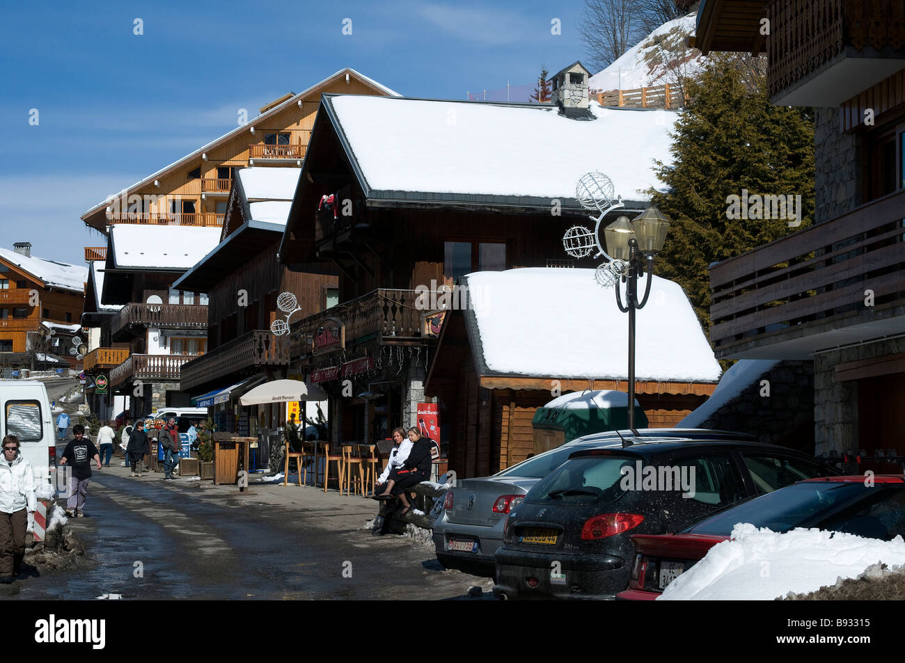 Meribel ski resort three valleys french alps france town centre chalet