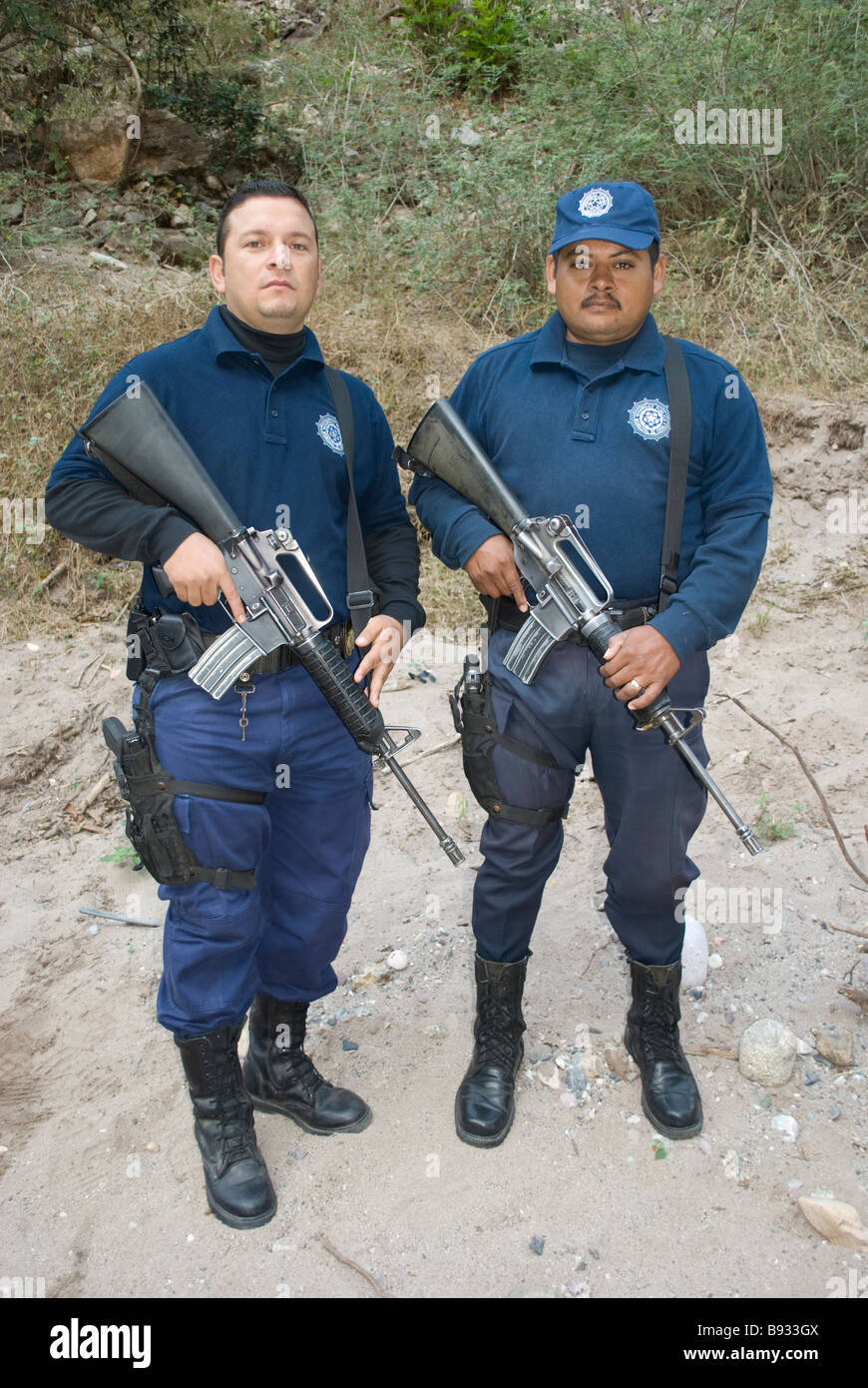 Police officers,Cosala, Sinaloa State, Mexico Stock Photo
