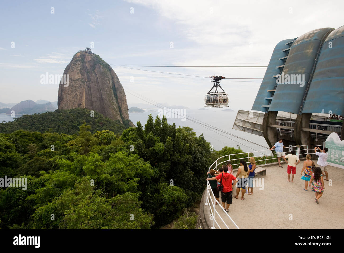CABLE CAR TO SUGARLOAF MOUNTAIN RIO DE JANEIRO BRAZIL Stock Photo
