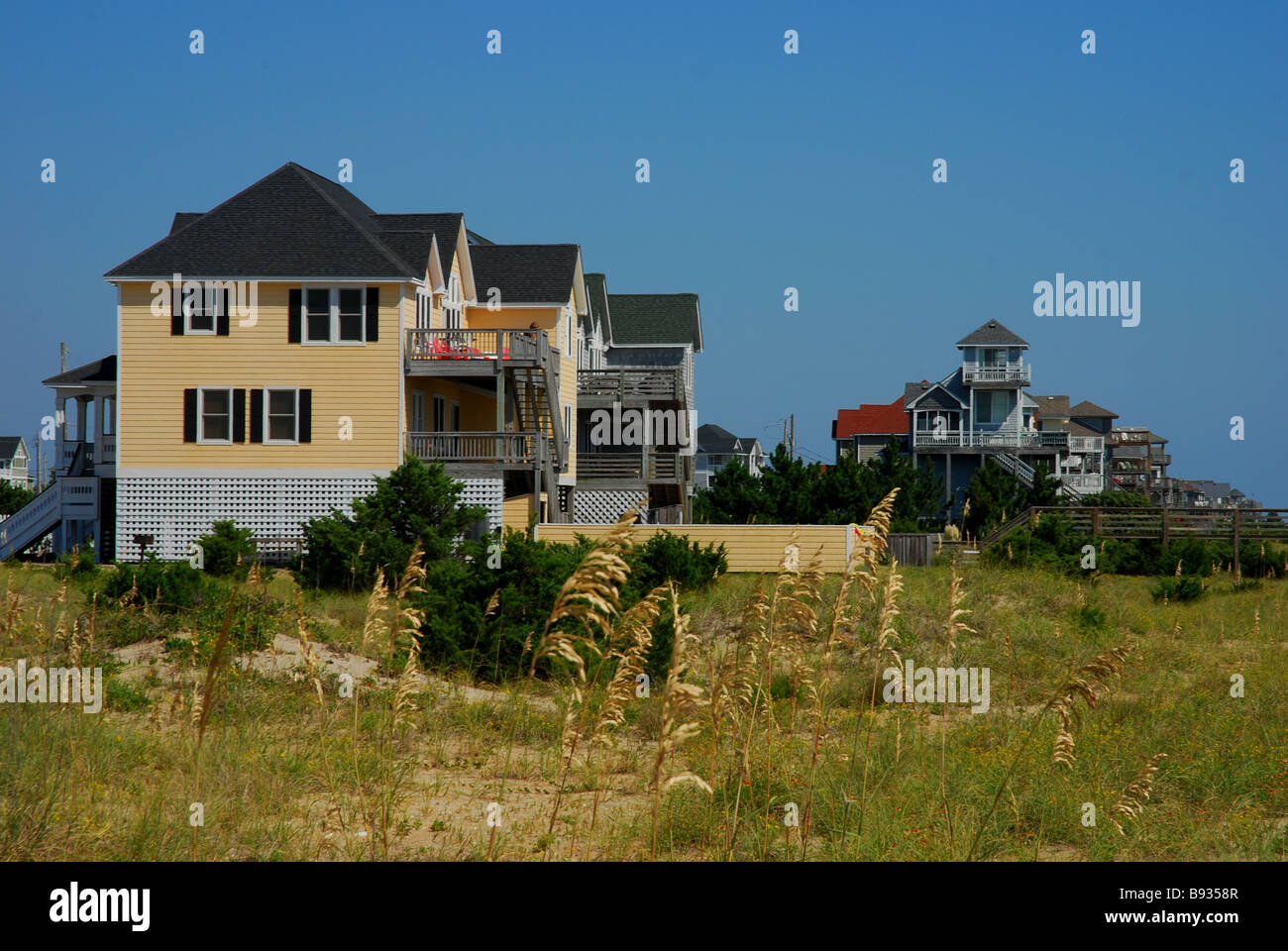Looking Down At The House Along The Outer Banks Beaches For