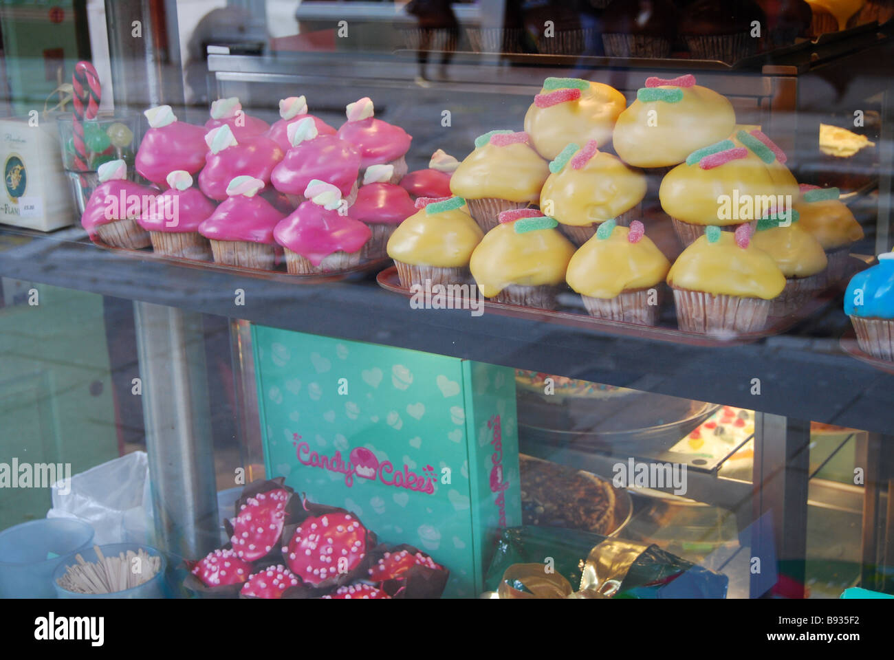 Candy Cakes Shop Muffin Sweet London Colours Stock Photo