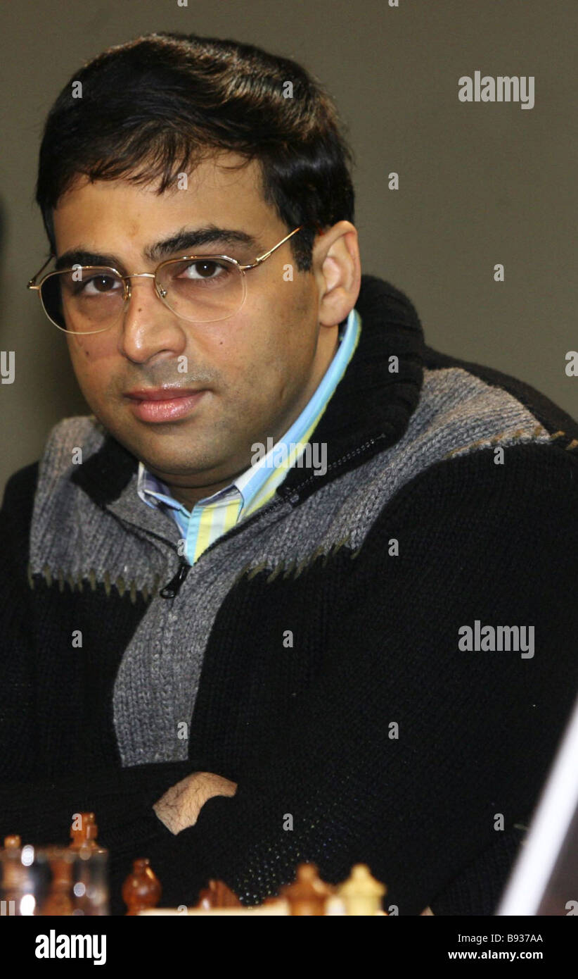 World champion Viswanathan Anand India before the beginning of a unique