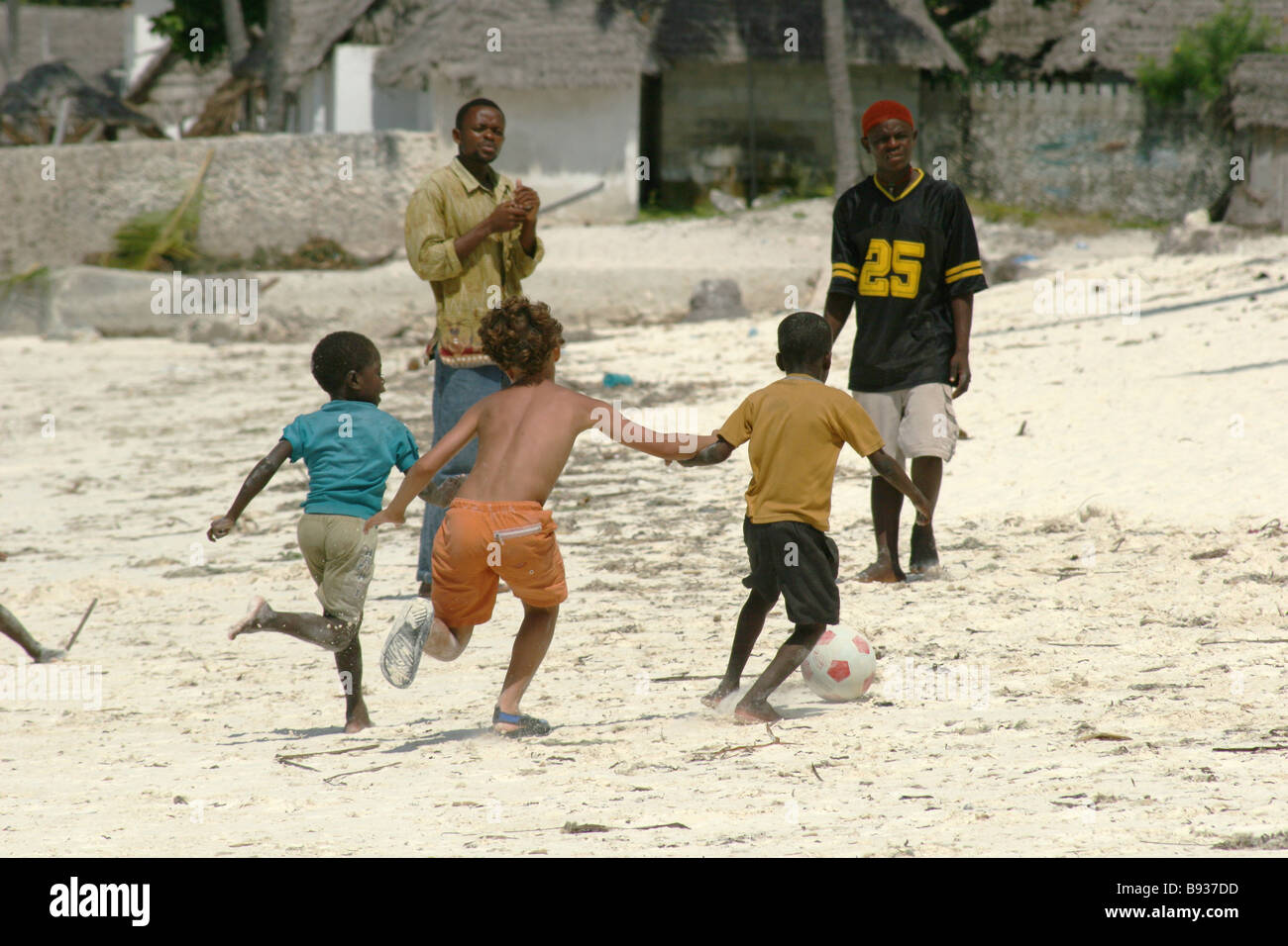 Playing soccer Zanzibar Dianne Christie 2006 Stock Photo