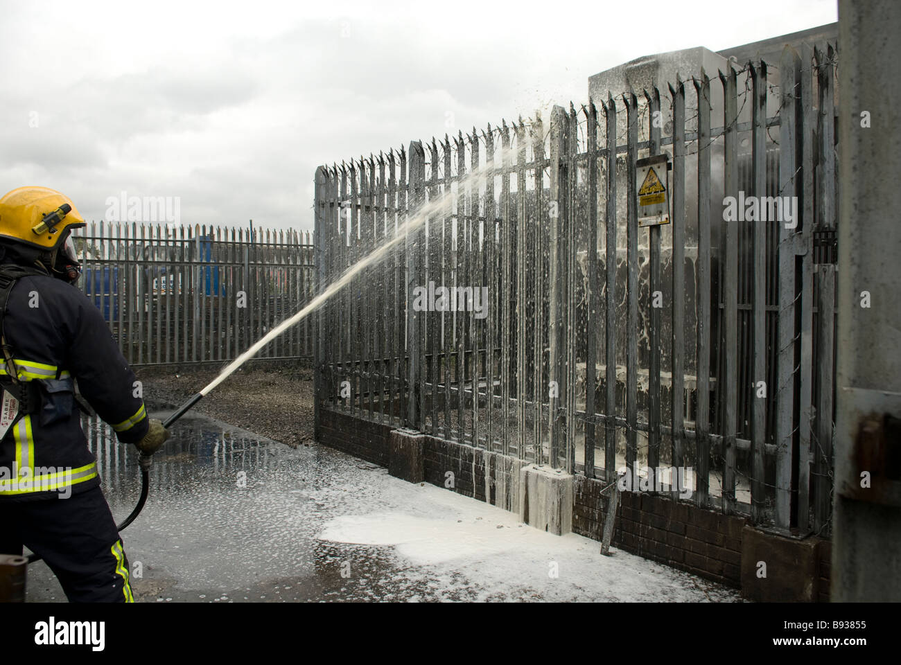 Electrical Substation Transformer on fire Stock Photo Alamy