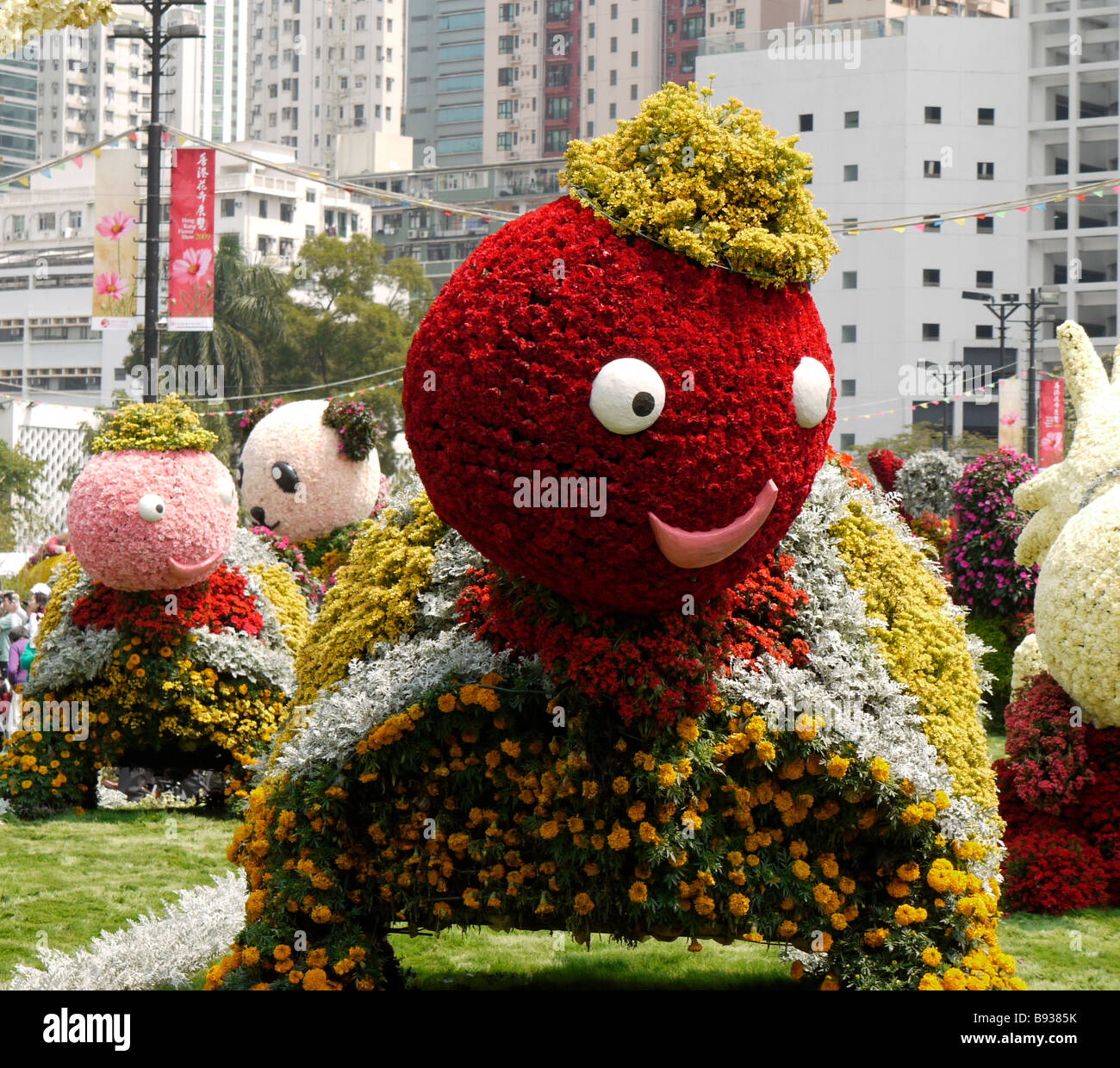 Flower displays at the Hong Kong Flower Show Stock Photo Alamy