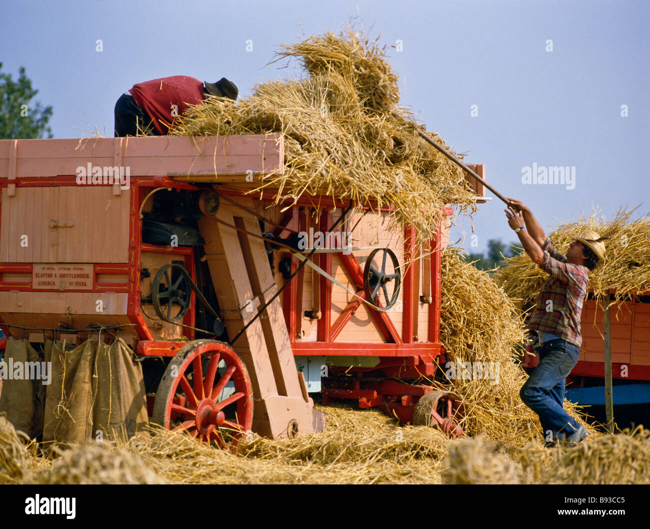 Steam powered threshing machine Great Dorset Steam Fair Dorset England