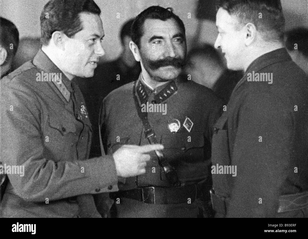 Left to right Soviet military leaders Iona Yakir Semyon Budenny and ...