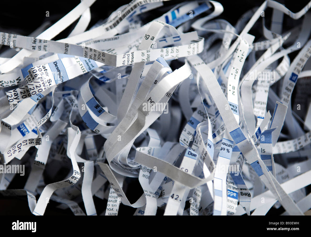 Generic shot of shredded paper for recycling Stock Photo