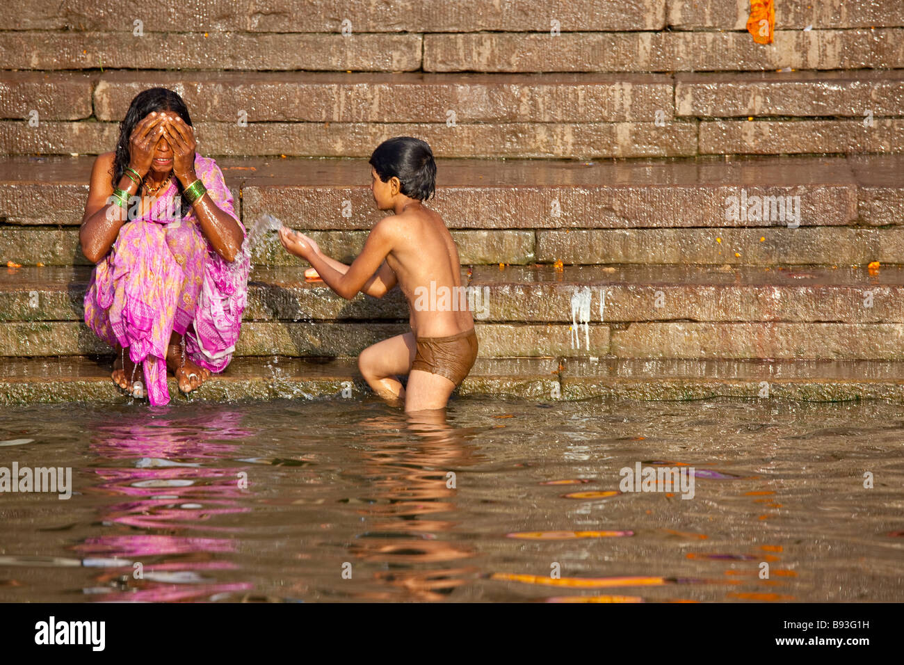Indian girl bathing hidden