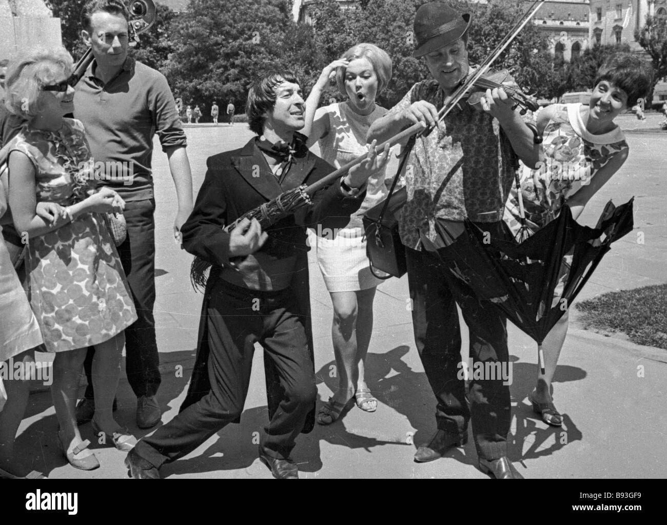 Leonid Yengibarov third from left Soviet clown and mime with his