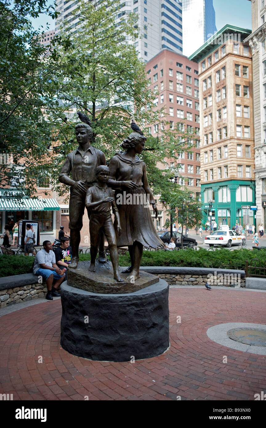 US BOSTON Freedom Trail Statue Irish Immigrants. PHOTO GERRIT DE HEUS Stock Photo