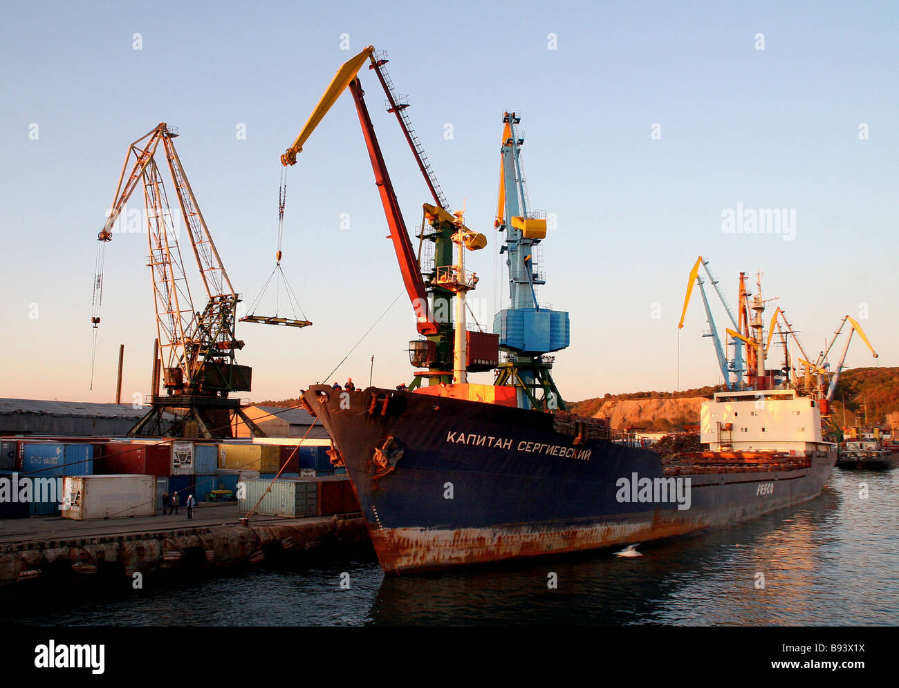 Northern port the town of Korsakov Stock Photo - Alamy