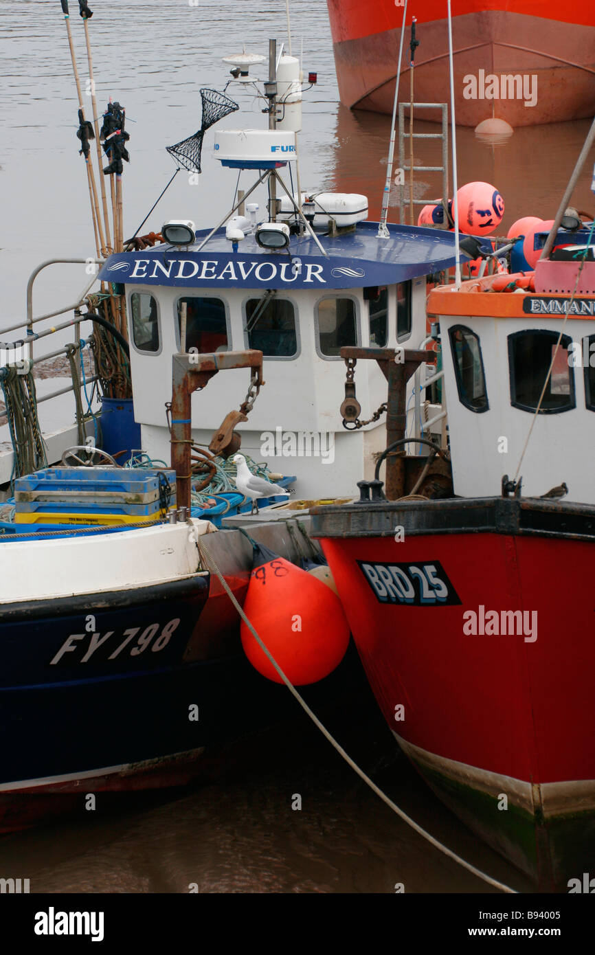 Fishing boats in Bridlington Harbour, East Yorkshire Stock Photo