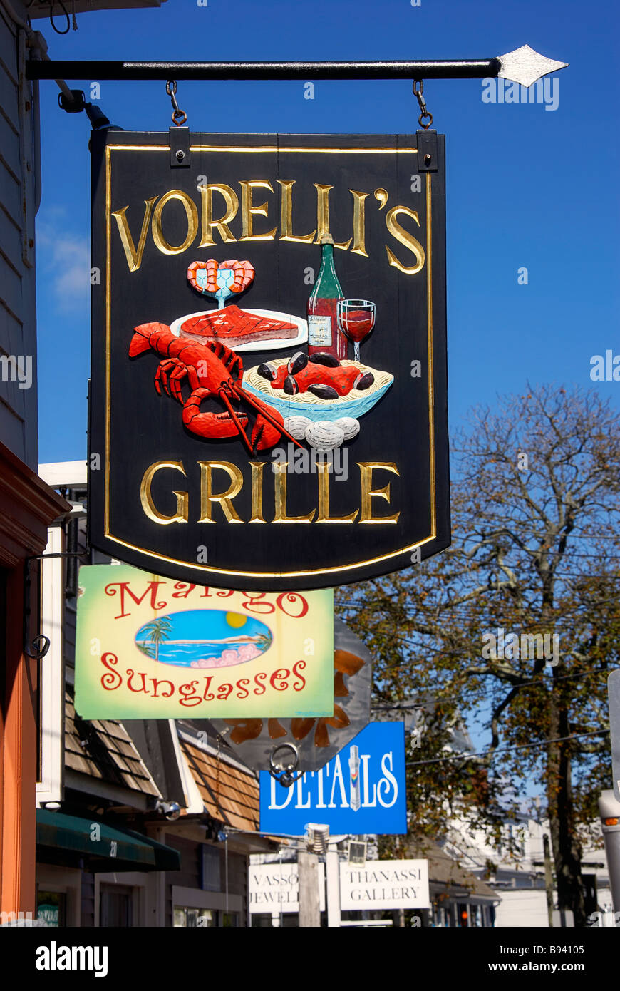 Signs for Restaurant and Shops, Provincetown, Cape Cod, Massachusetts