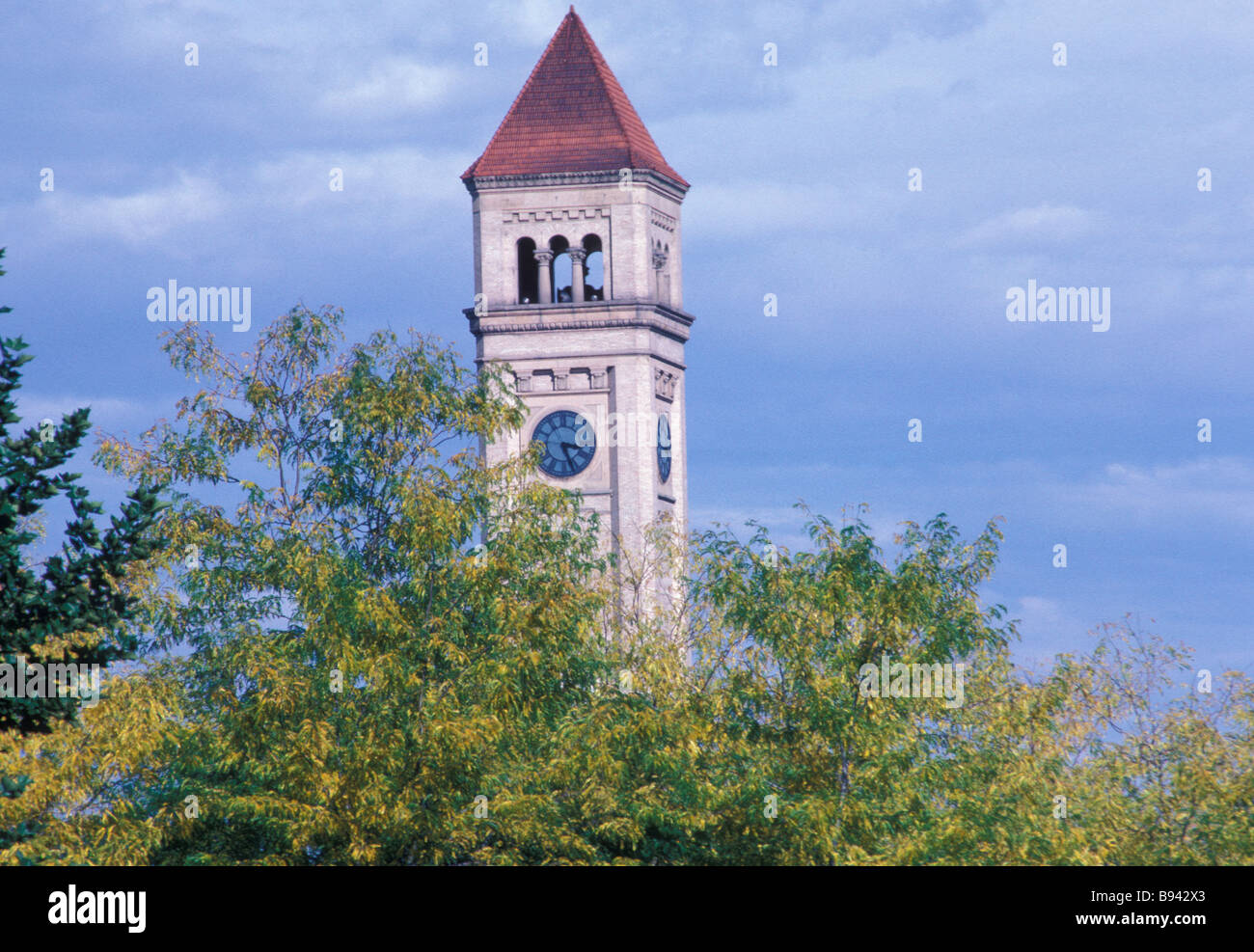 Riverfront Park Clock Tower Stock Photo Alamy
