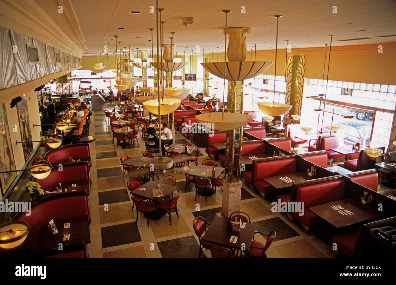 The interior of an historic diner in Miami, Florida. Stock Photo