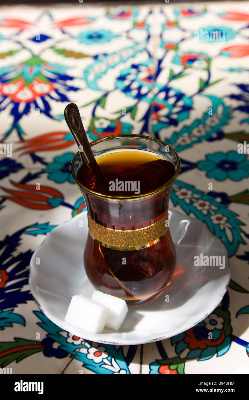 Turkish tea Istanbul Turkey Stock Photo