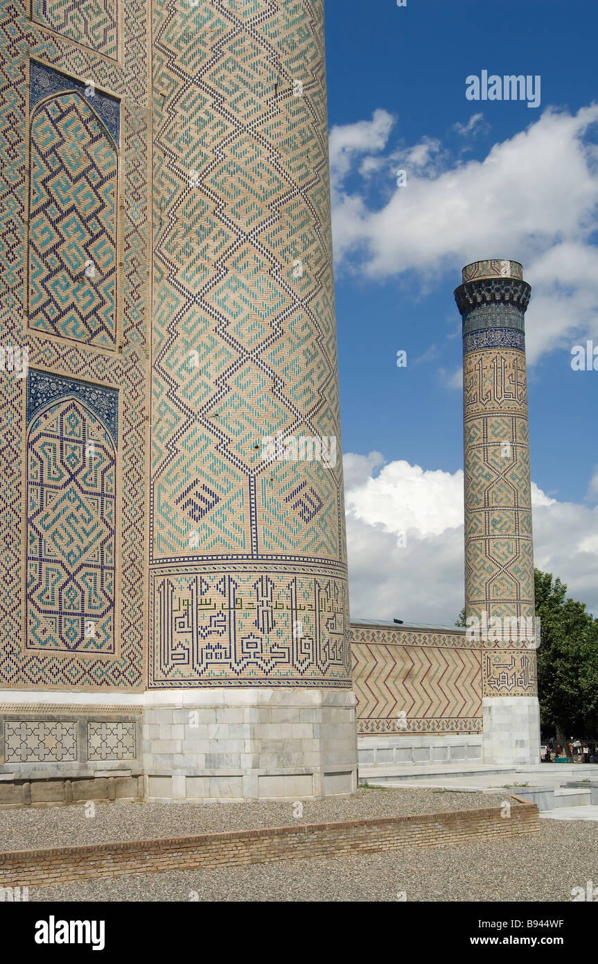 Bibi Khanym Mosque Minaret Samarkand Stock Photo