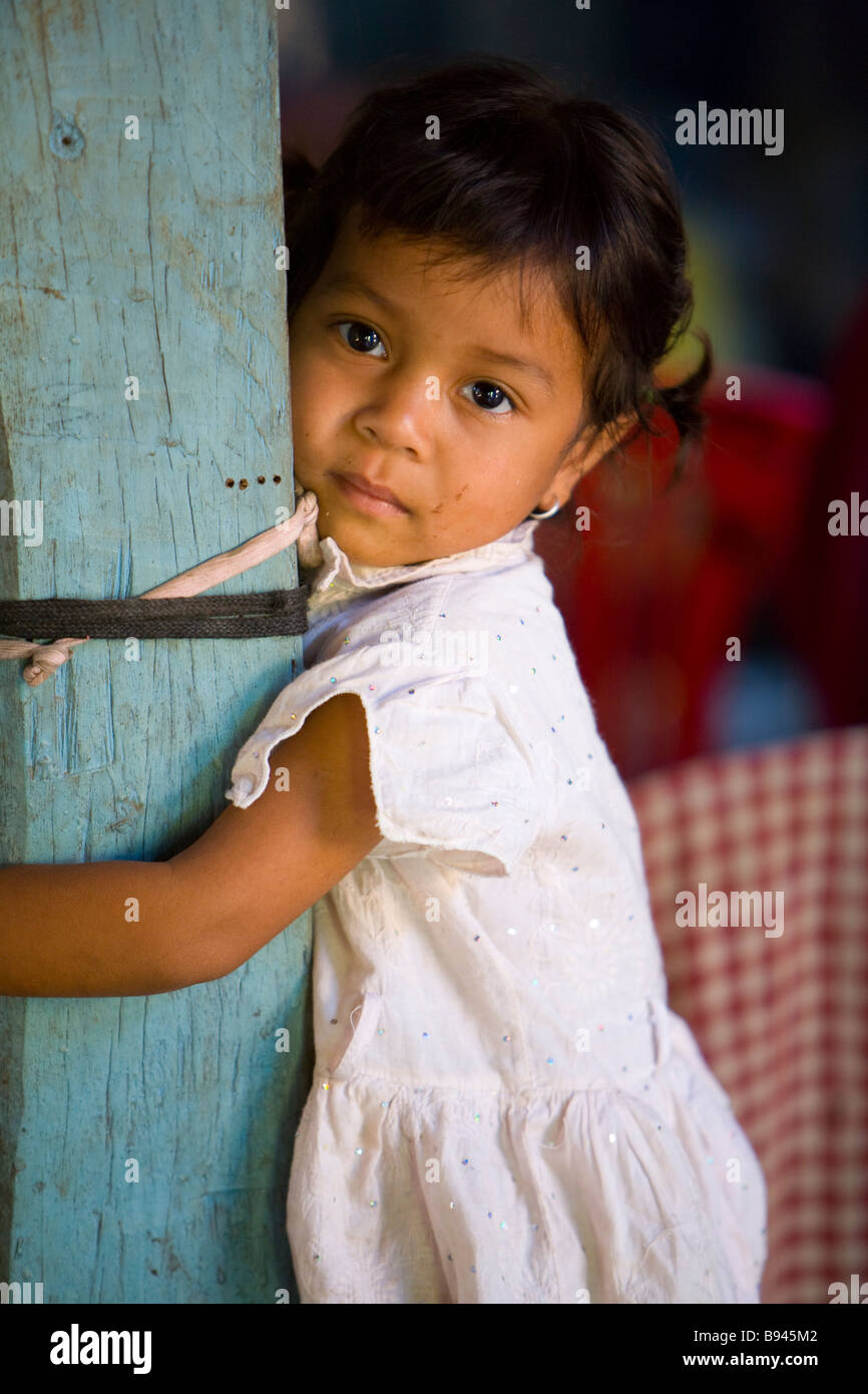 Young Cambodian girl photographed at an Island Village in the Mekong River Phnom Penh Cambodia Stock Photo