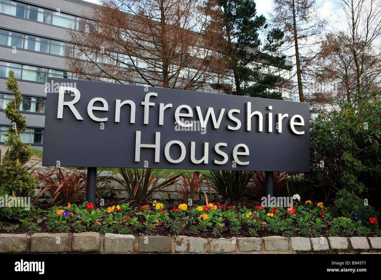 Renfrewshire House sign Stock Photo Alamy