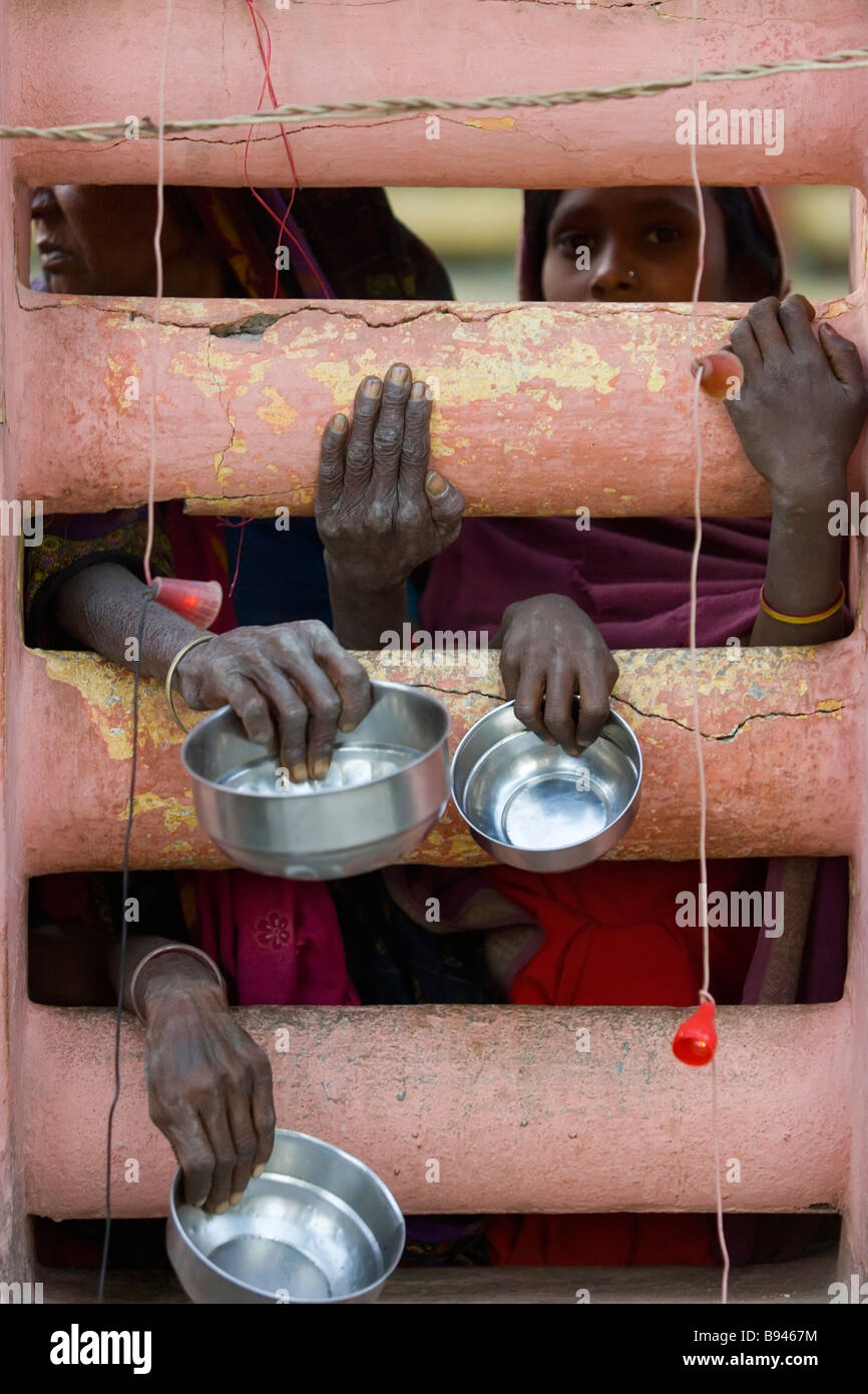 Beggars at Bodh Gaya temple Bihar, India Stock Photo
