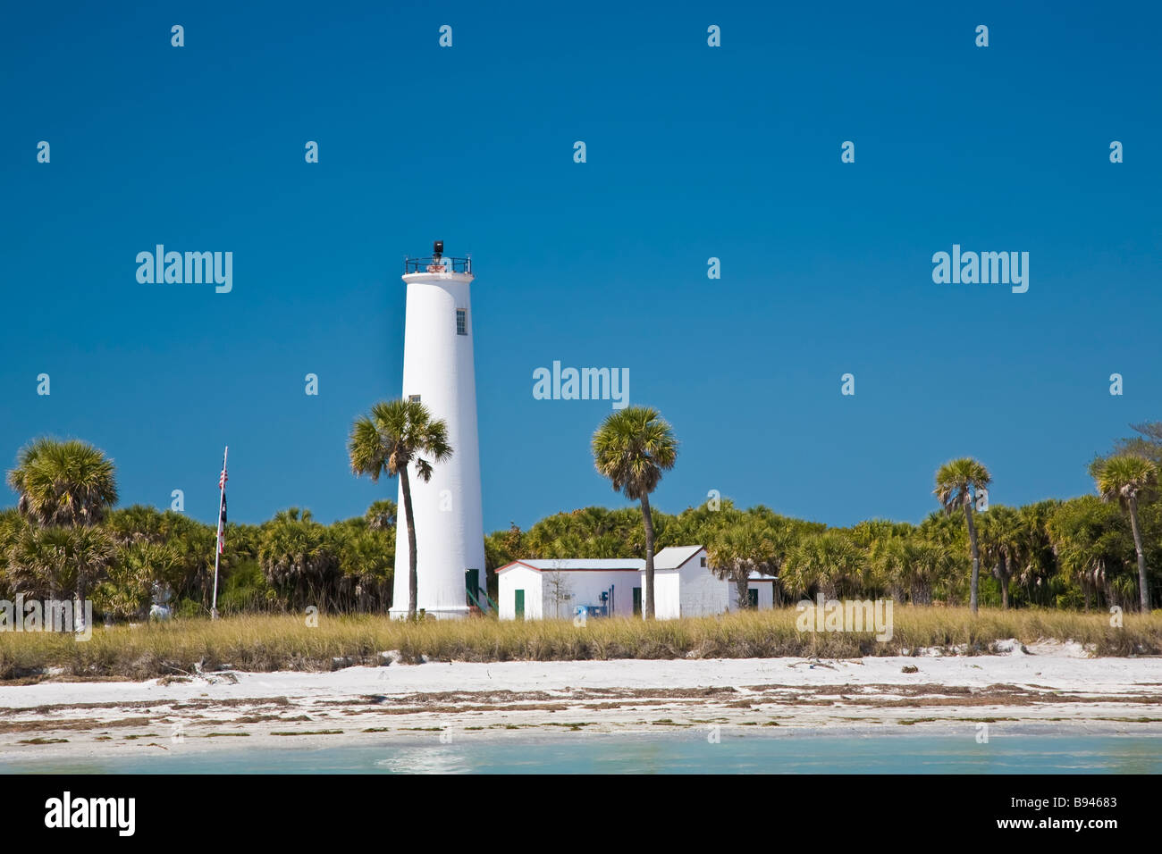 Lighthouse on Egmont Key State Park located at the mouth of Tampa Bay