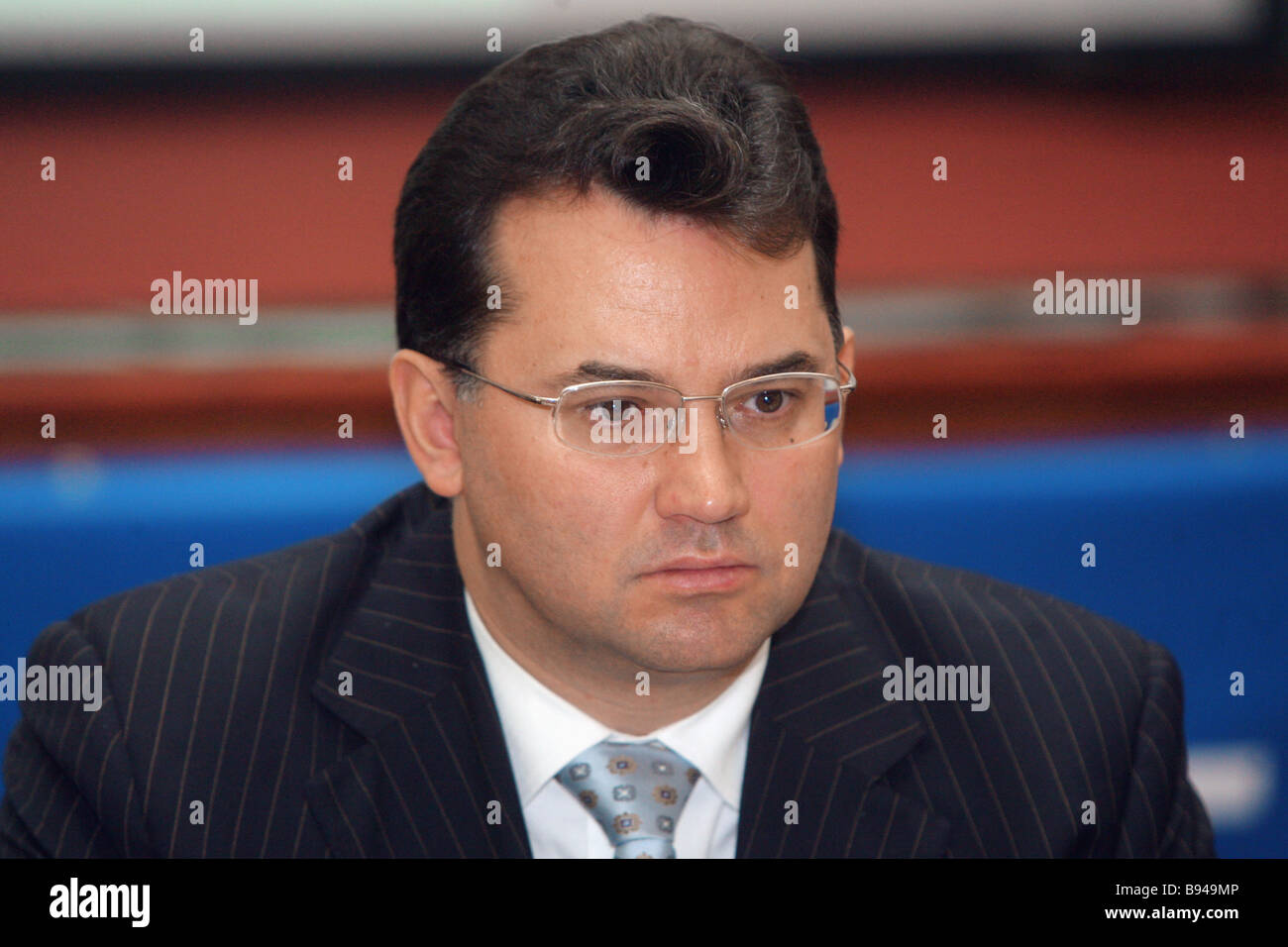 Alexander Pleshakov Transaero Co Directors Board Chair during an enlarge attendance session of the Russian Chamber of Commerce Stock Photo