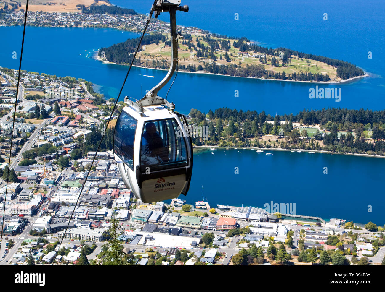 Skyline Gondola Lake Wakatipu Queenstown New Zealand Stock Photo