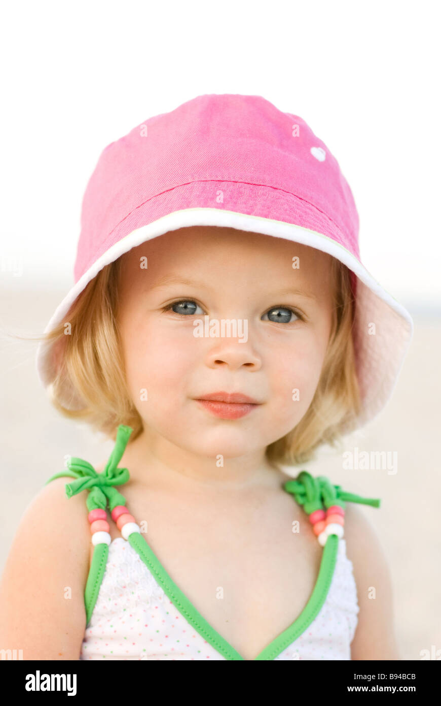 girl in pink hat Stock Photo Alamy