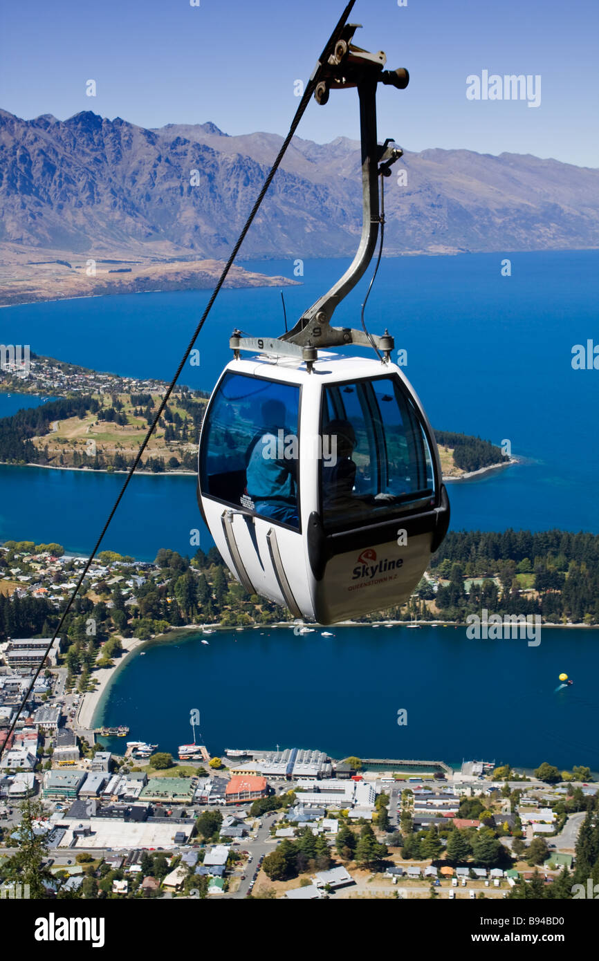 Skyline Gondola Lake Wakatipu Queenstown New Zealand Stock Photo