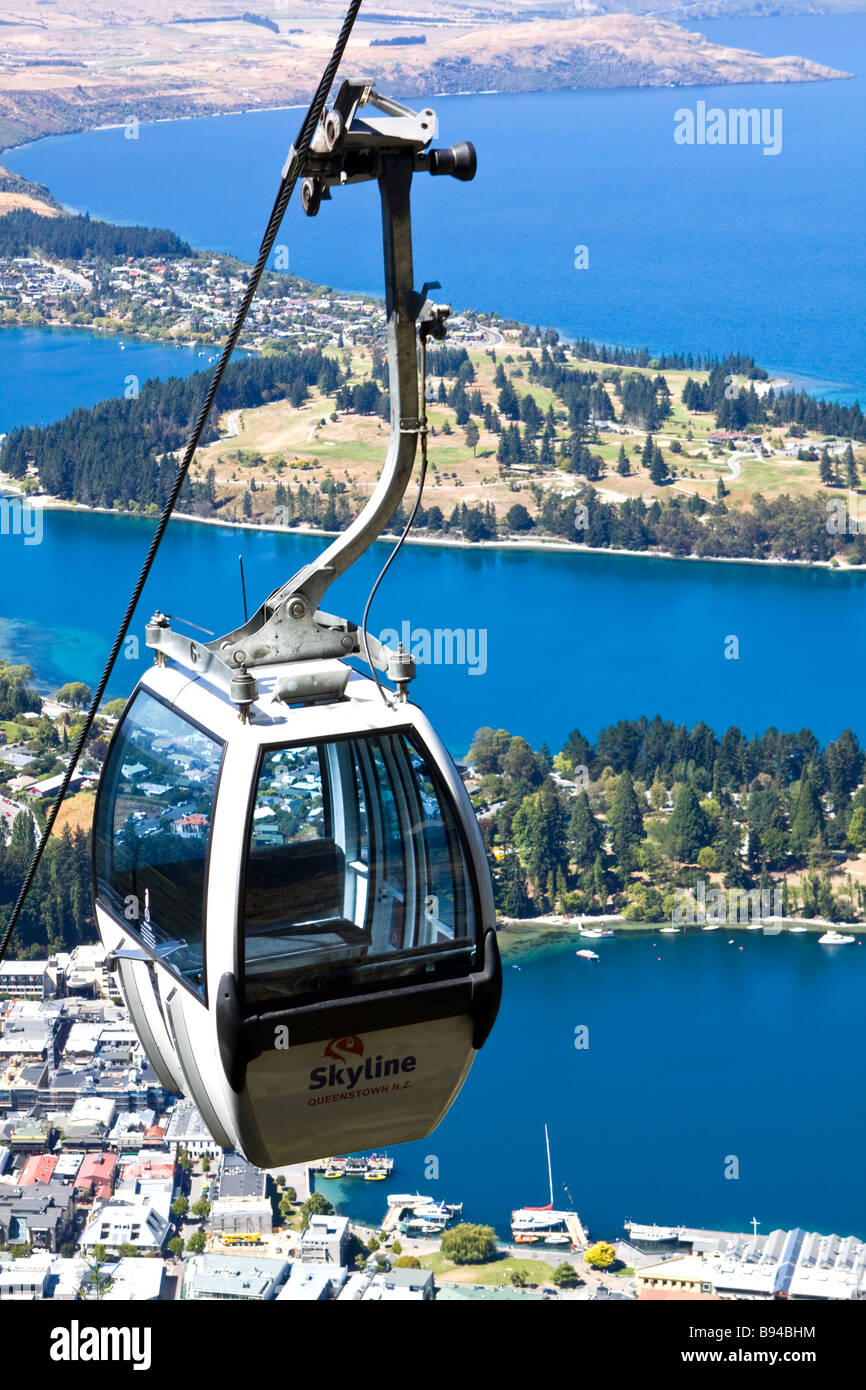 Skyline Gondola Lake Wakatipu Queenstown New Zealand Stock Photo