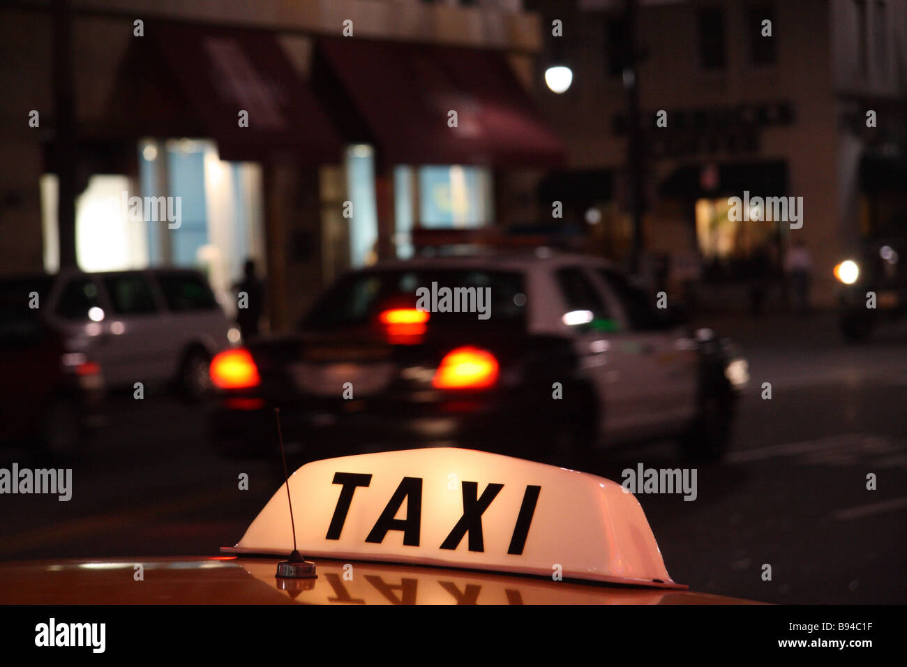 Taxi Hollywood Blvd Stock Photo Alamy