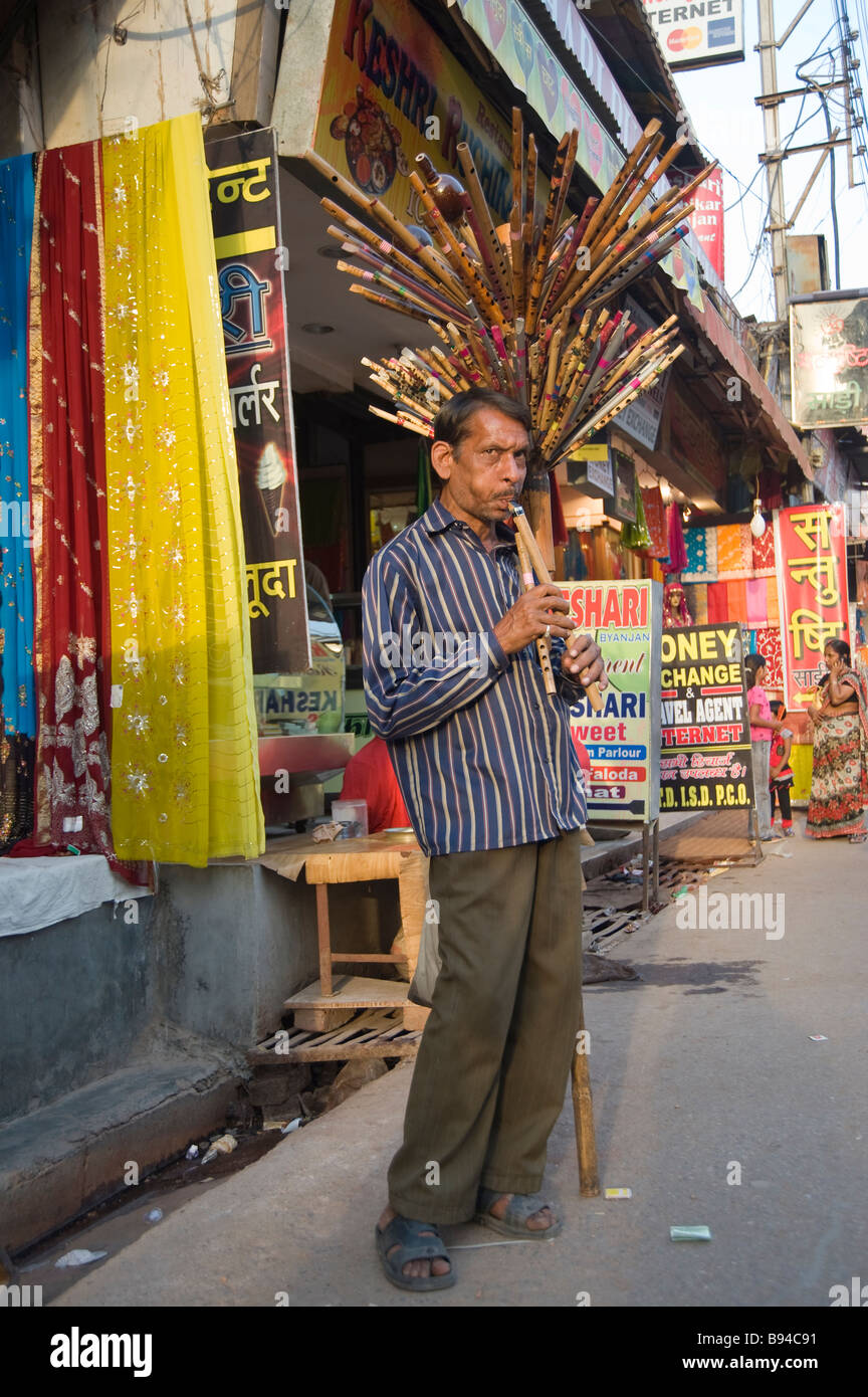Indian man playing flute hires stock photography and images Alamy
