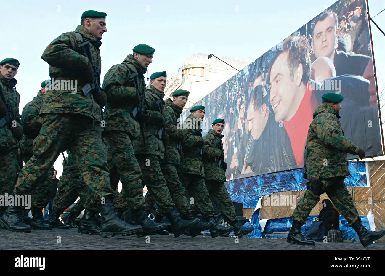 Army parade rehearsal in Tbilisi the Georgian capital Stock Photo - Alamy