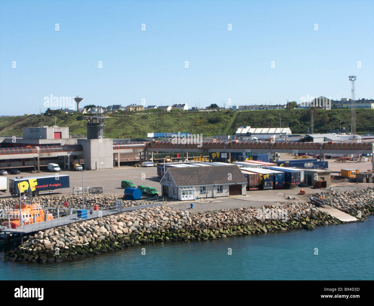 The ferry port of Rosslare Wexford Ireland with the irish lifeboat
