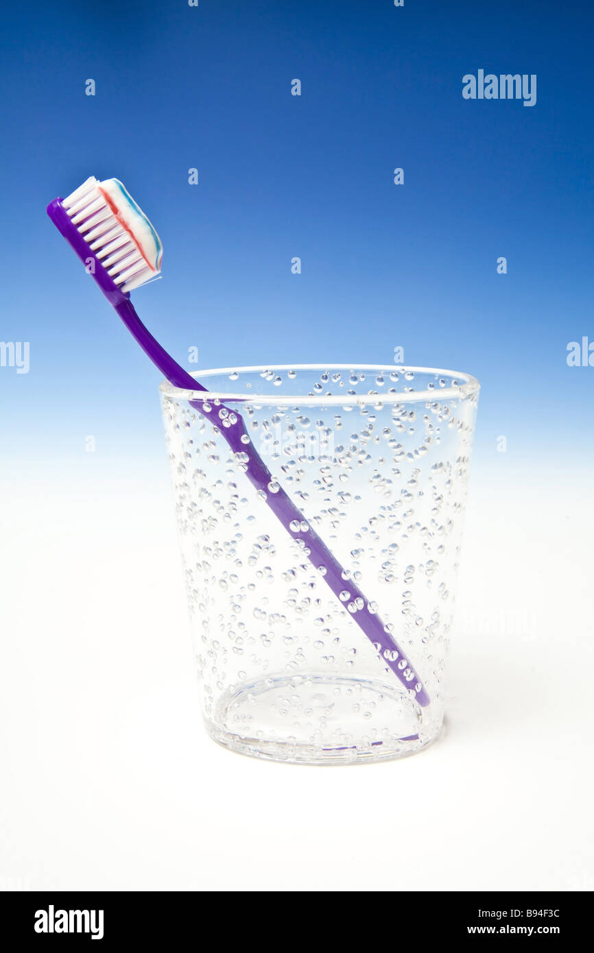 toothbrush and toothpaste Stock Photo