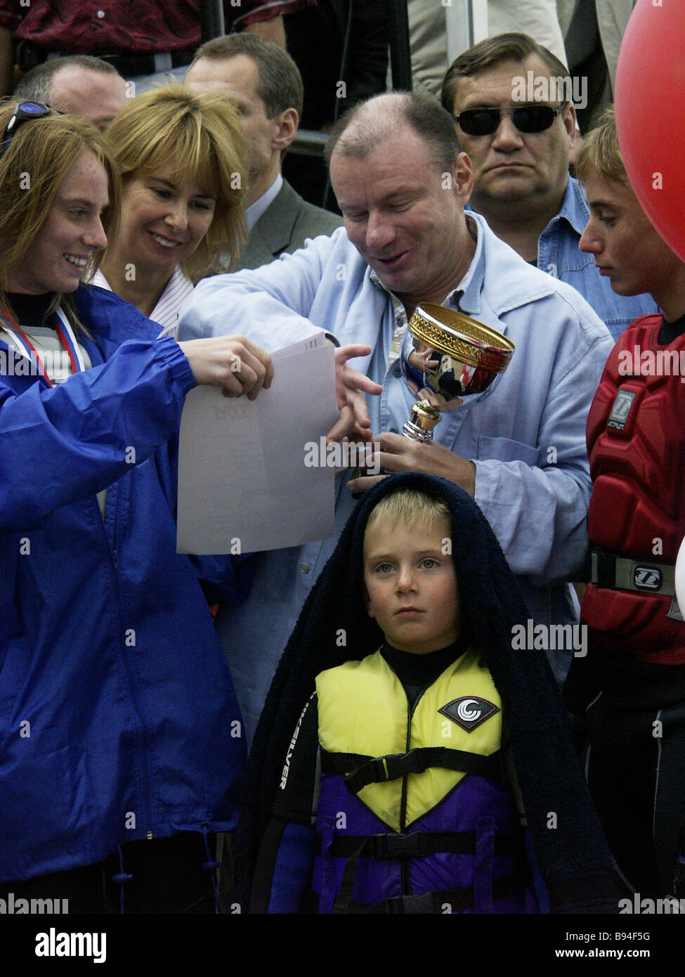 Interros Co boss Vladimir Potanin with wife Natalia and children at