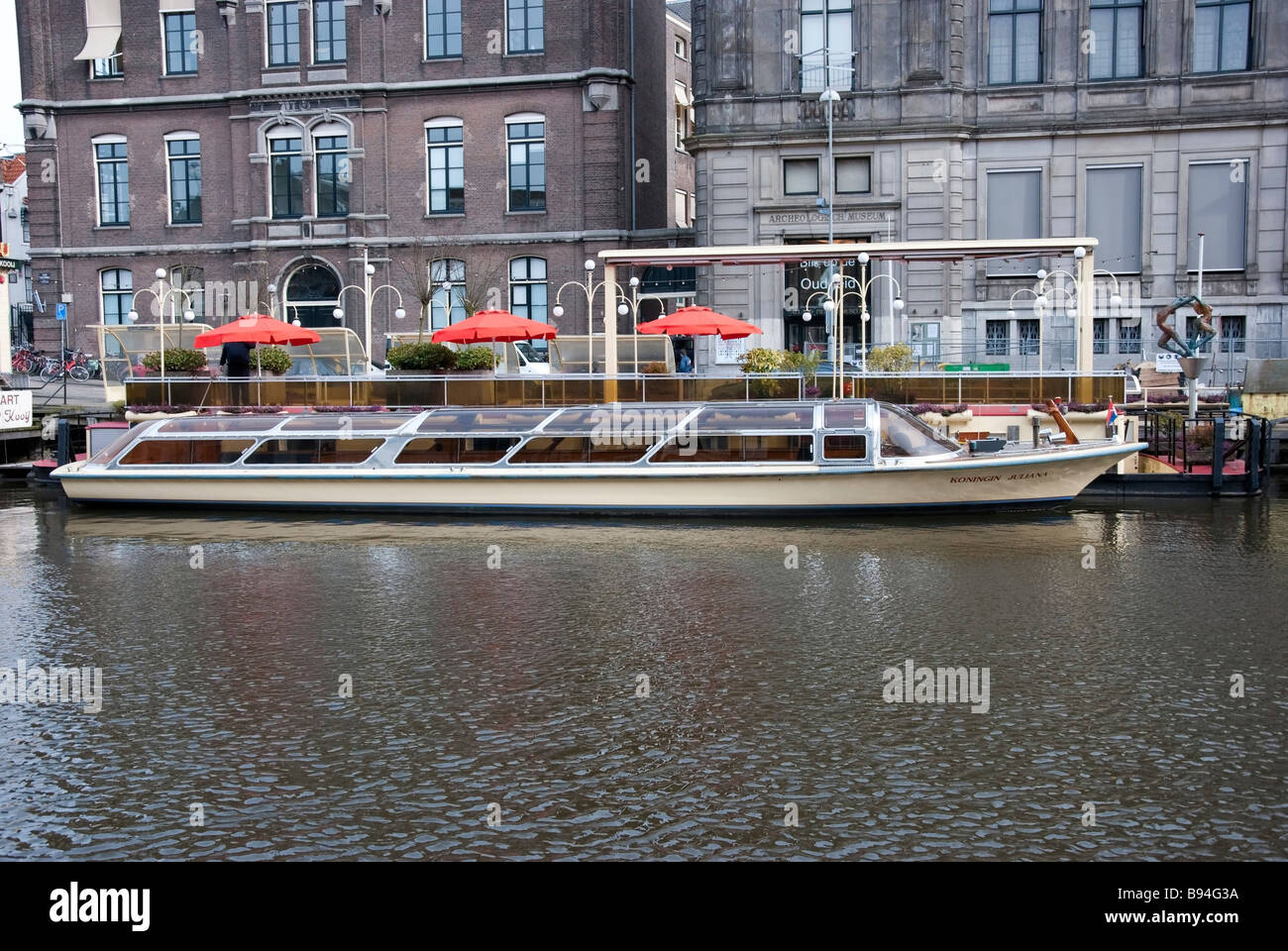 Dutch Canalboat Queen Juliana Stock Photo