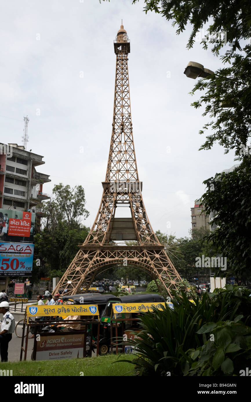 The tower (based on the Eiffel tower) at Parle Point roundabout in
